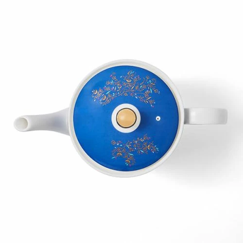 Sara Miller India Collection Tea Pot Lattice Window's Indigo - Image 4