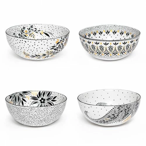 Sara Miller Artisanne Noir Set Of 4 Medium Bowls - Image 2