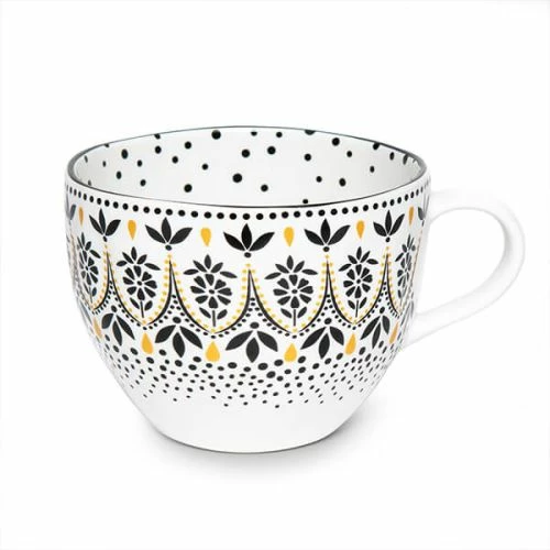 Sara Miller Artisanne Noir Mandala Mug