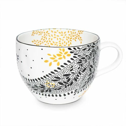 Sara Miller Artisanne Noir Paisley Mug