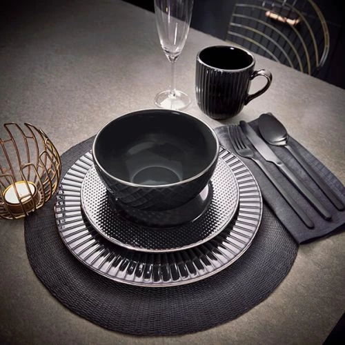 Tower Empire 16 Piece Dinnerware Set Black - Image 6
