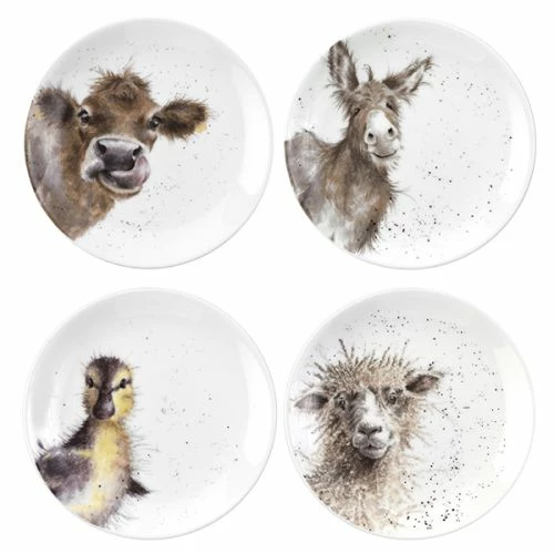 Wrendale Designs Set Of 4 Animal Coupe Plates