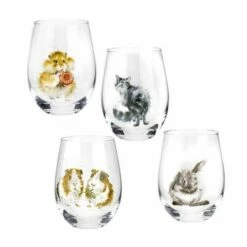 Wrendale Designs Set Of 4 Tumbler Glasses