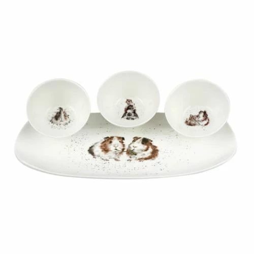 Wrendale Designs Guinea Pigs 3 Bowls And Tray Set