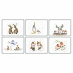 Wrendale Designs Christmas Placemats Set Of 6
