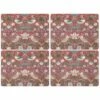 Morris & Co Strawberry Thief Red Placemats Set Of 4