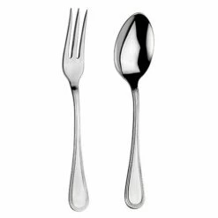 Arthur Price Classic Bead Serving Spoon & Fork Set