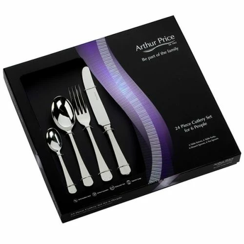 Arthur Price Classic Rattail 24 Piece Cutlery Gift Box Set